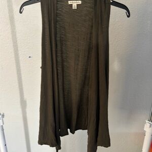 American Eagle Outfitters Olive Green Open Front Vest